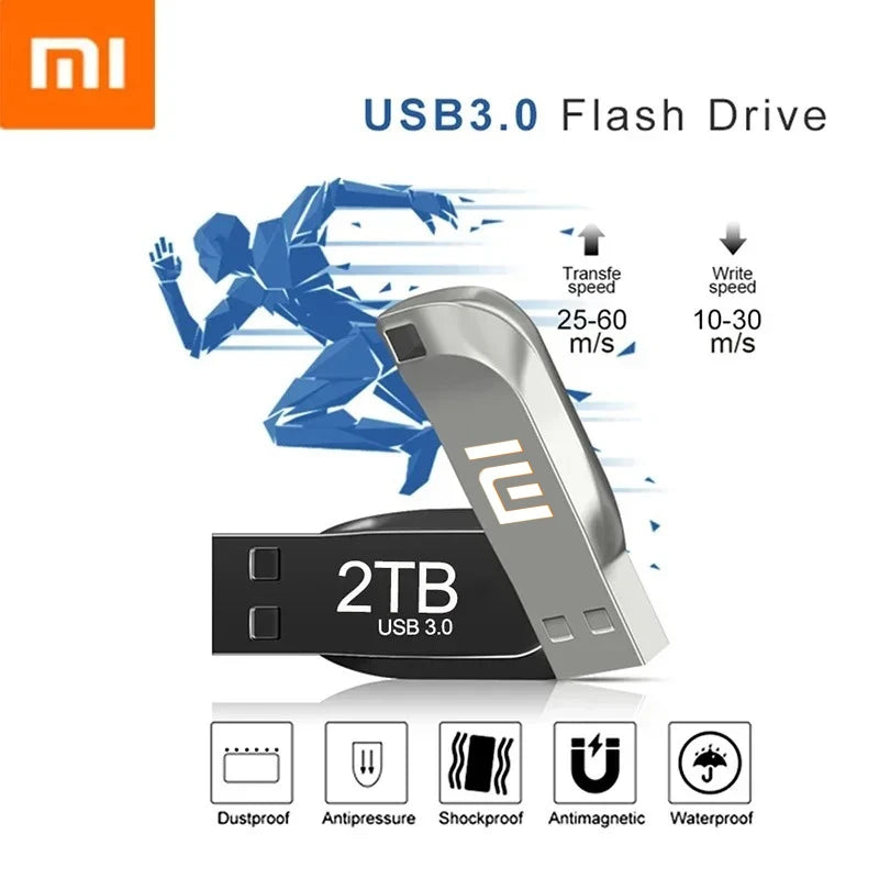 Pendrive Metal de Grande Capacidade, Transferência 1TB, 512GB, 2TB, USB 3.2 Flash Drive