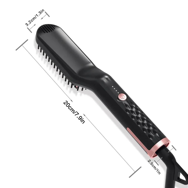 Escova alisadora de cabelo unisex, pente quente, alisador de barba sem fio para homens, encrespador de cabelo, ferramenta styling, alisamento